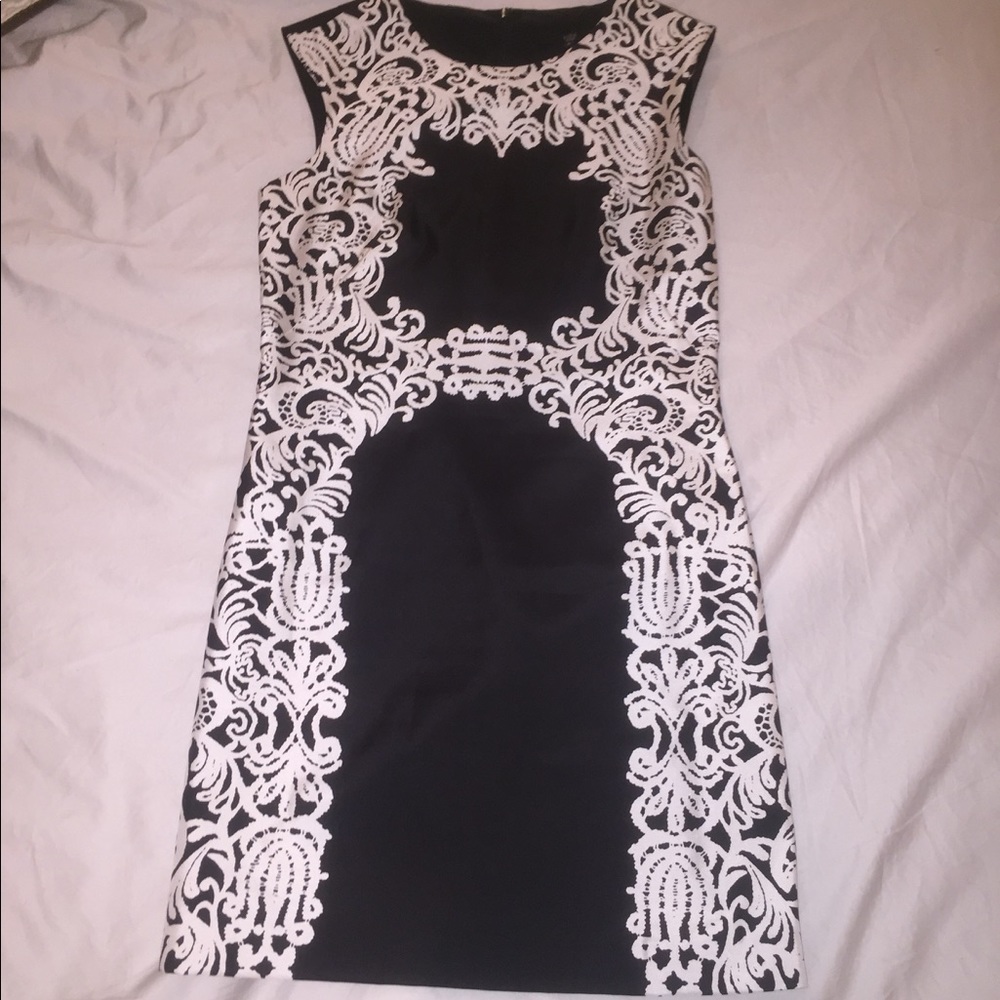 Black and White Silk Tibi Dress